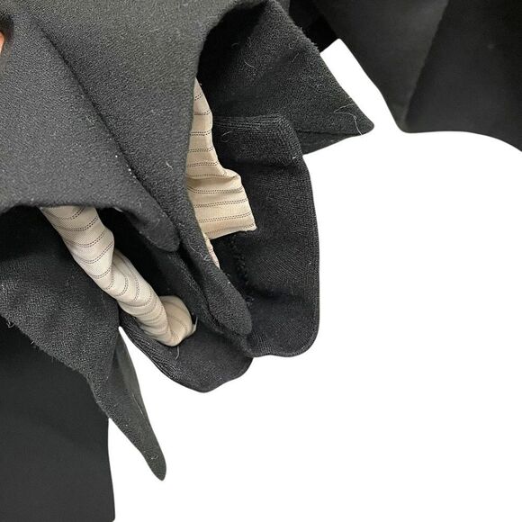 Bcbgmaxazria Abree Draped Open Front Waterfall Blazer Jacket Black M - Picture 3 of 8